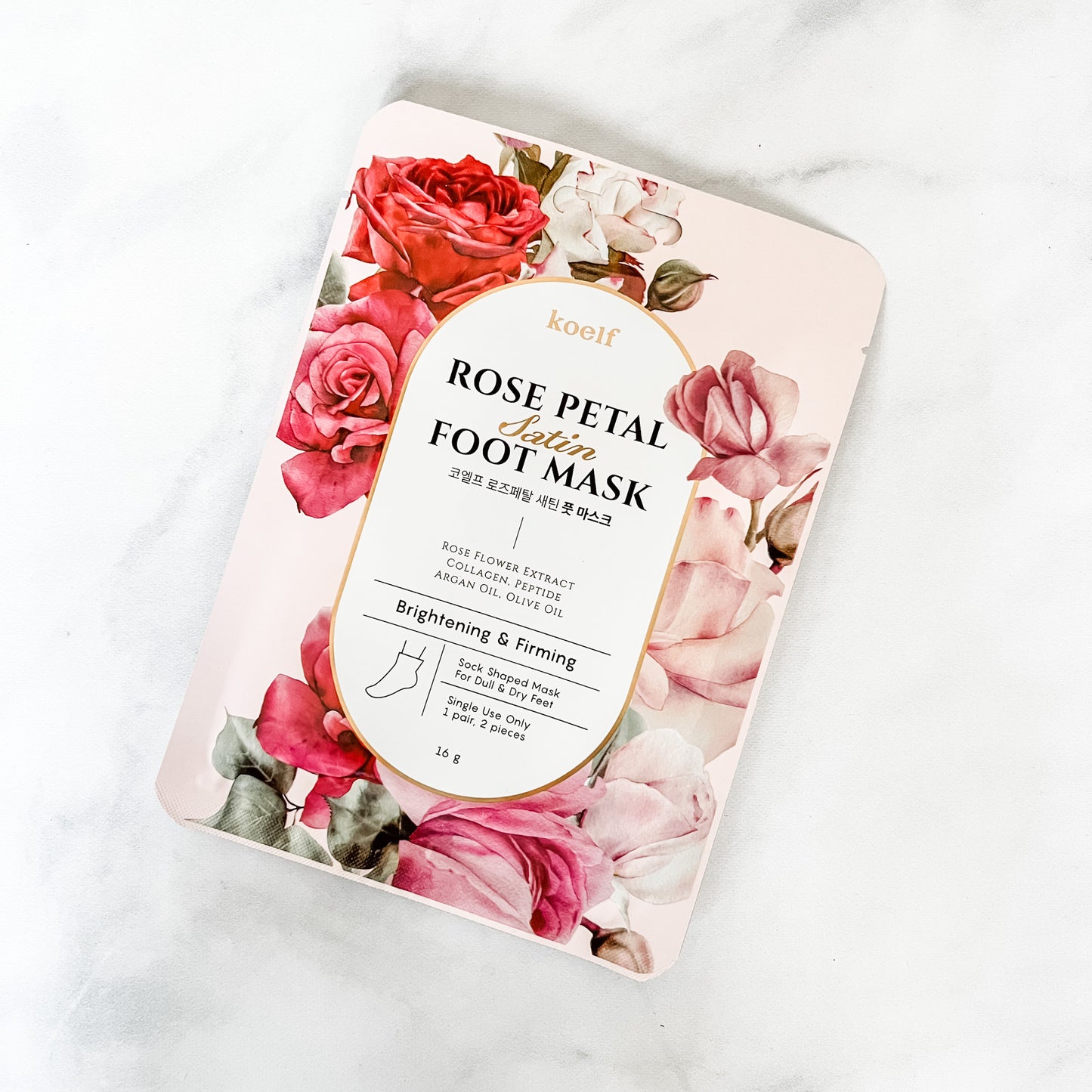 KOELF ROSE PETAL SATIN FOOT MASK