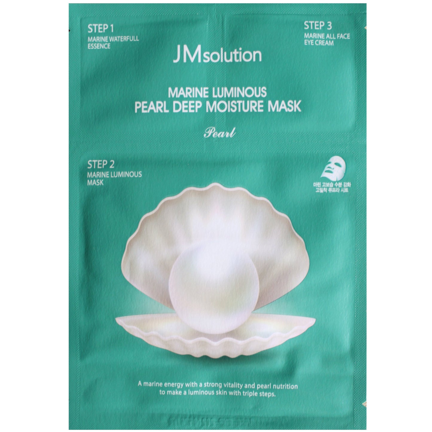 JM SOLUTION MASCARILLA DE HUMEDAD PROFUNDA PERLA LUMINOSA MARINA DE 3 PASOS